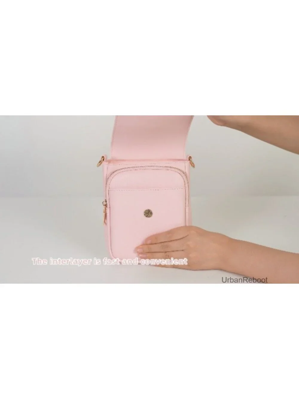 Small PU Leather Crossbody Purse Letter Embroidery Adjustable Strap Phone Bag